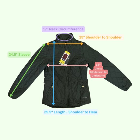 Eddie Bauer Women’s Olive Mod Quilt Jacket - SMALL - NWT - Picture 2 of 13